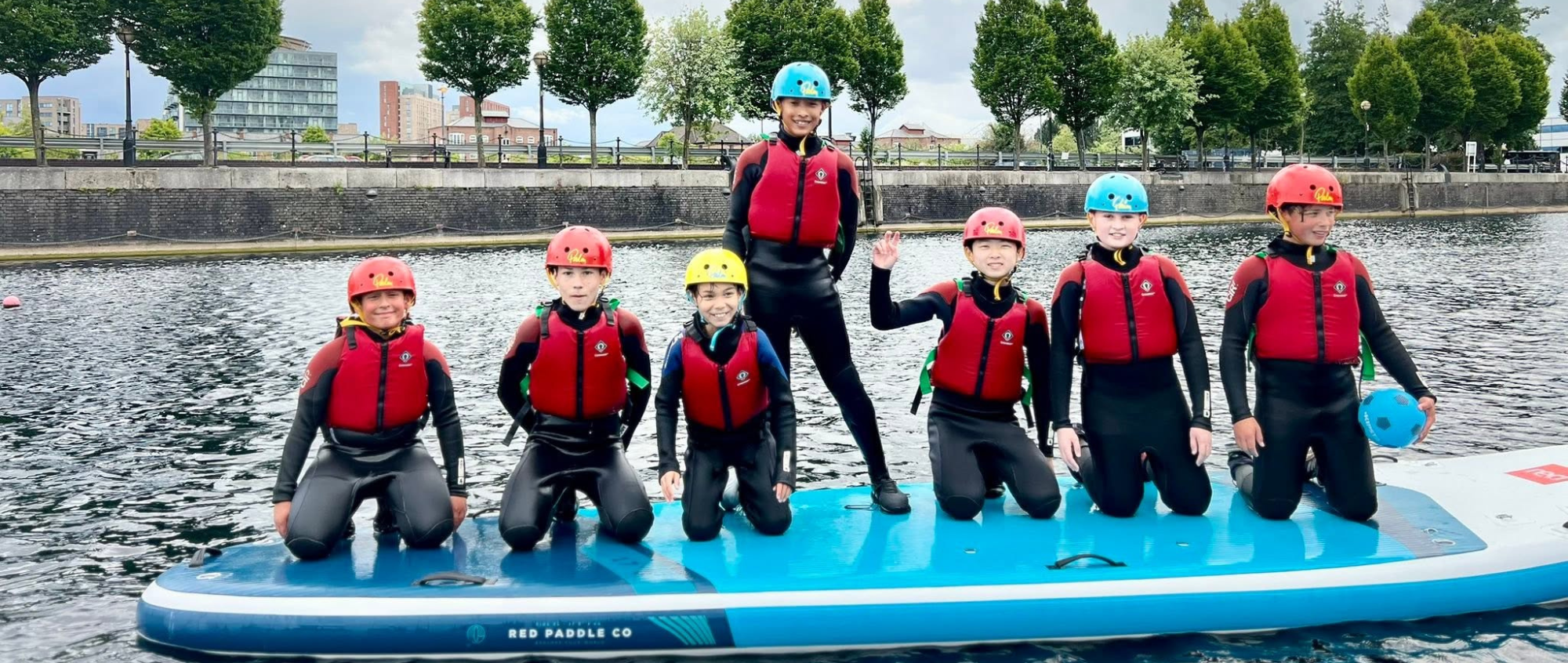 Children during watersports session