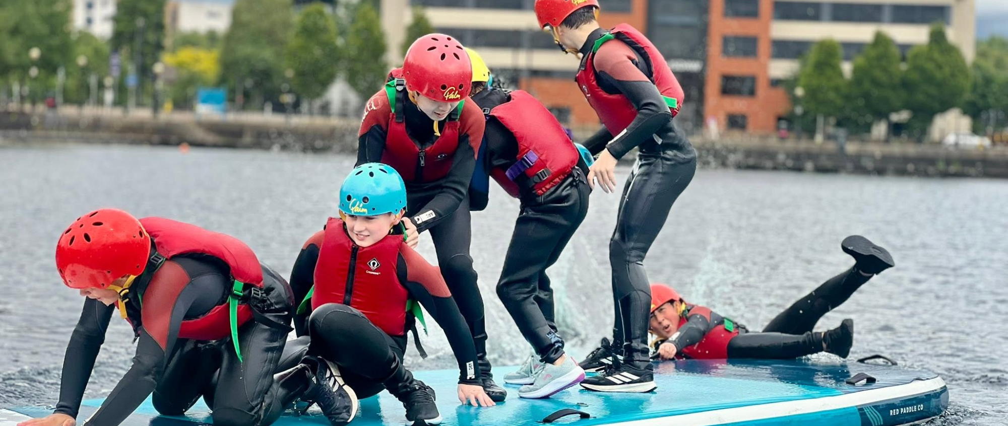 Children during watersports session